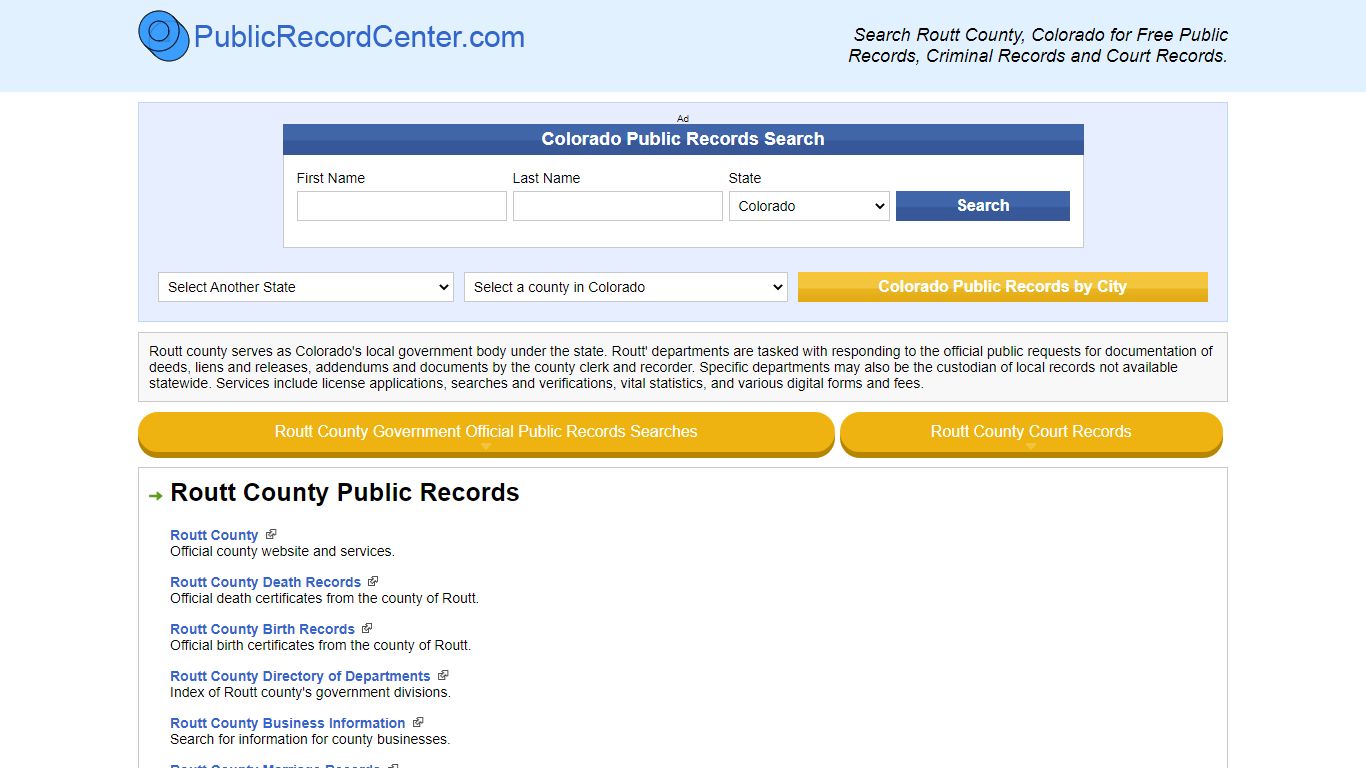 Routt County Colorado Free Public Records - Court Records - Criminal ...