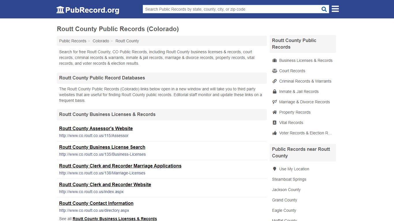 Free Routt County Public Records (Colorado Public Records)