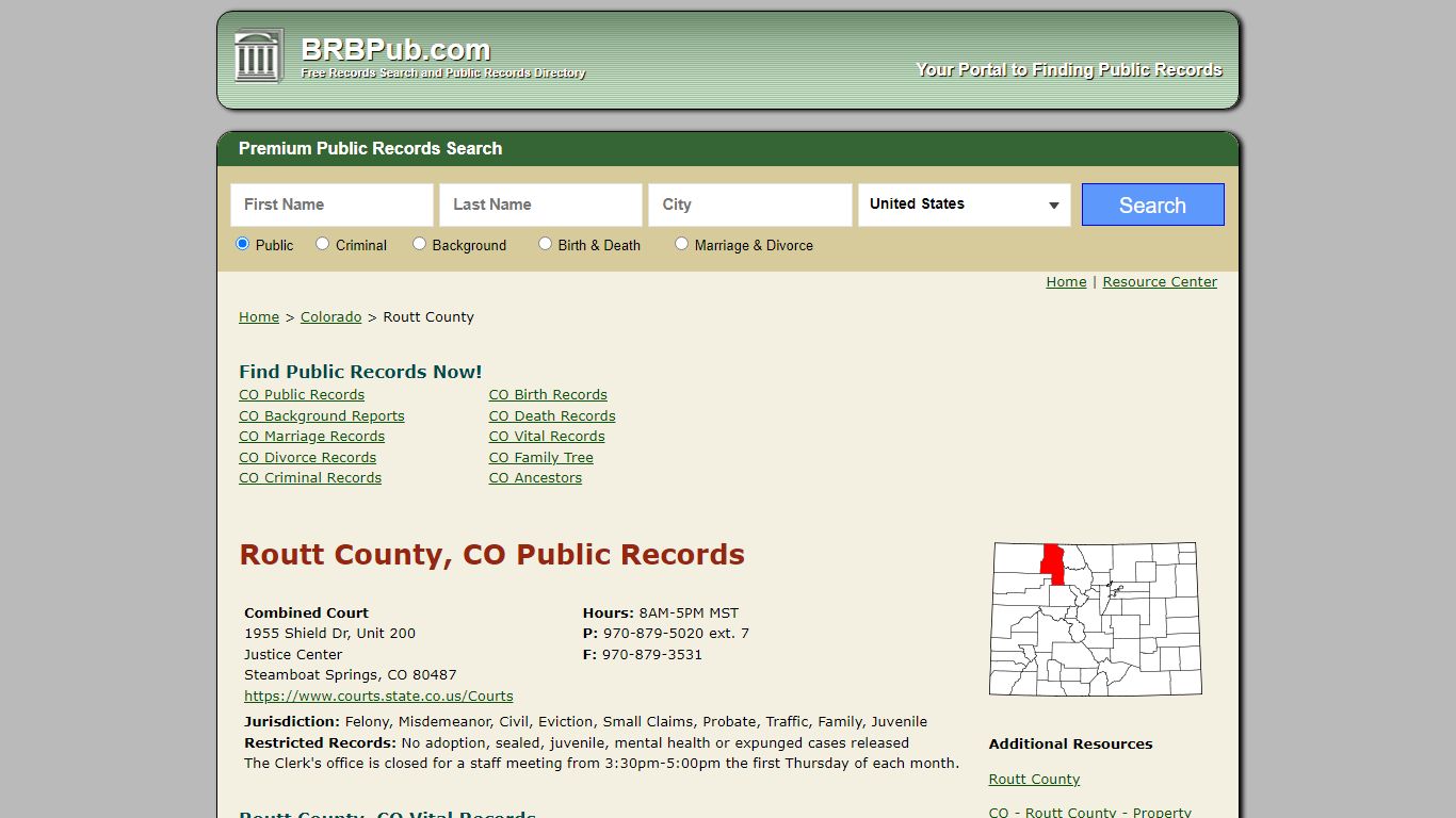Routt County Public Records | Search Colorado Government Databases